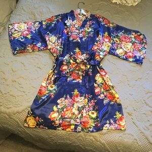 Navy & multicolored floral robe